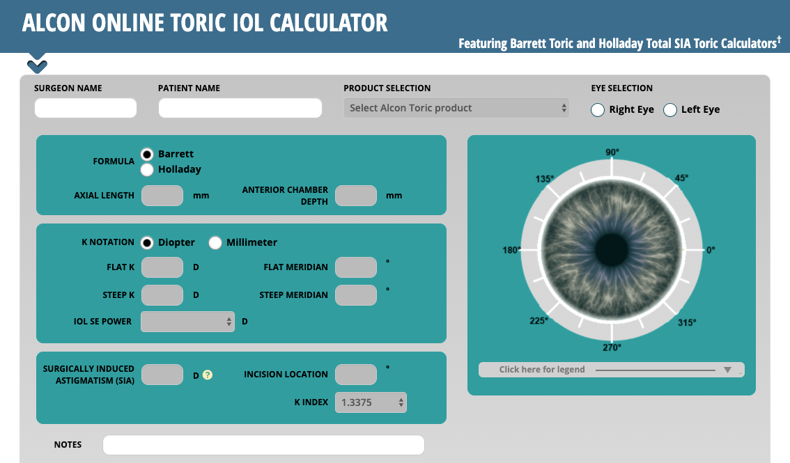 toric lens calculator alcon